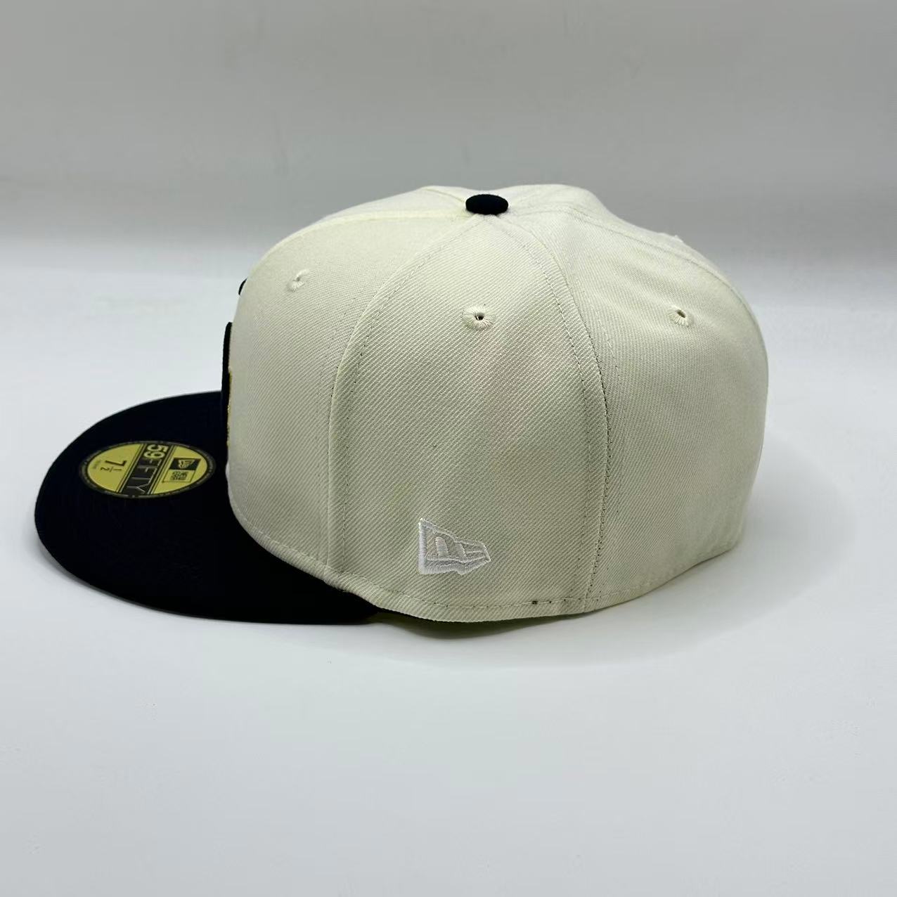 White Black Los Angeles Dodgers 50TH Anniversary SP Fitted Hat Fitted Cap - view 4