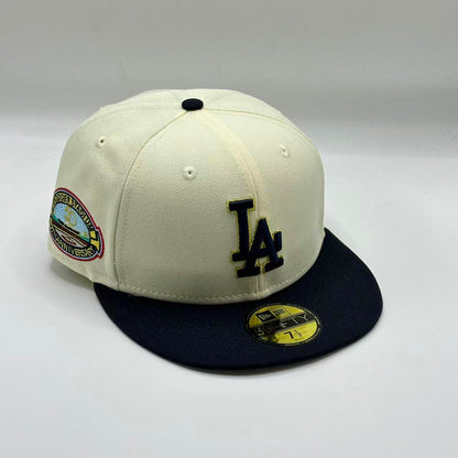 White Black Los Angeles Dodgers 50TH Anniversary SP Fitted Hat Fitted Cap
