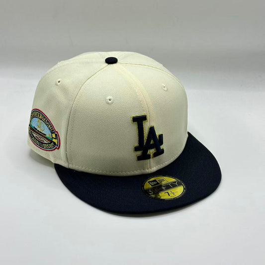 White Black Los Angeles Dodgers 50TH Anniversary SP Fitted Hat Fitted Cap
