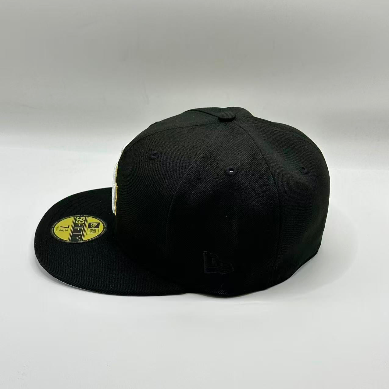 Black Los Angeles Dodgers 100th Anniversary Fitted Hat Cap - view 4