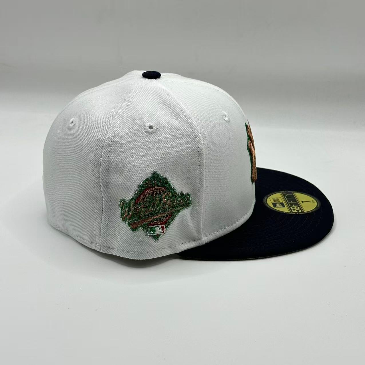 White Black New York Yankees World Series SP Fitted Hat Fitted Cap - view 2