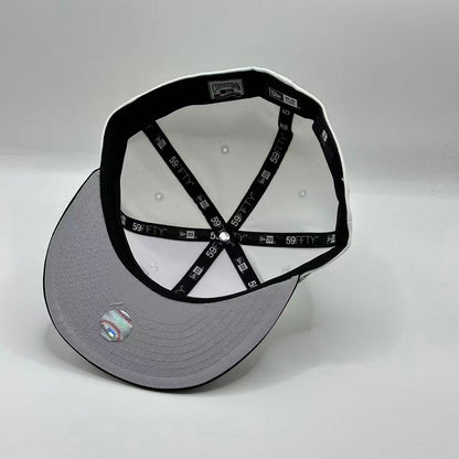 White Black Rose New York Yankees World Series 1999 SP Fitted Hat Fitted Cap