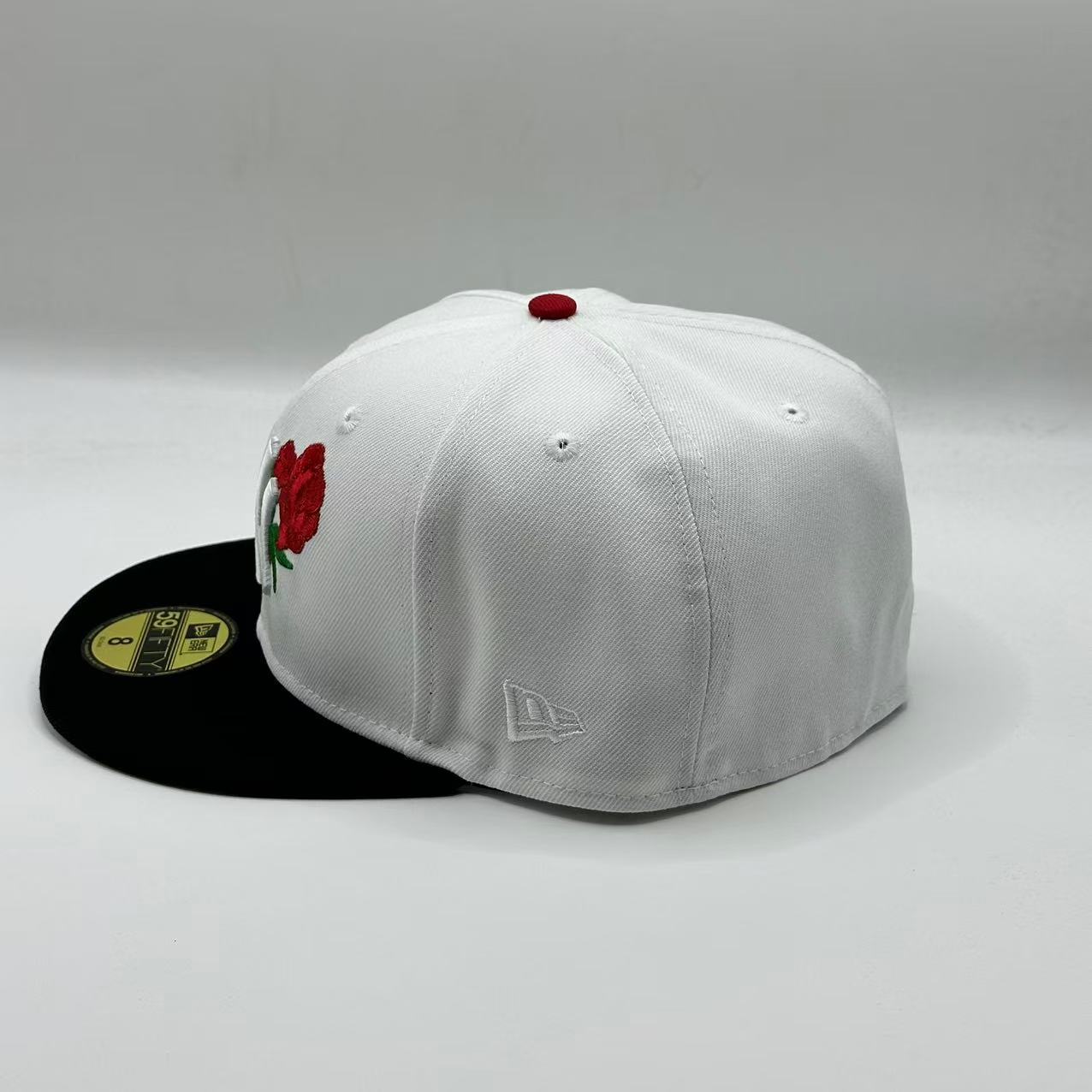 White Black Flowery New York Yankees World Series 1999 SP Fitted Hat Fitted Cap