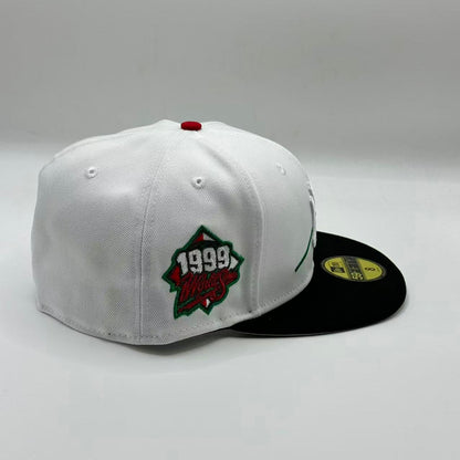 White Black Rose New York Yankees World Series 1999 SP Fitted Hat Fitted Cap - view 2
