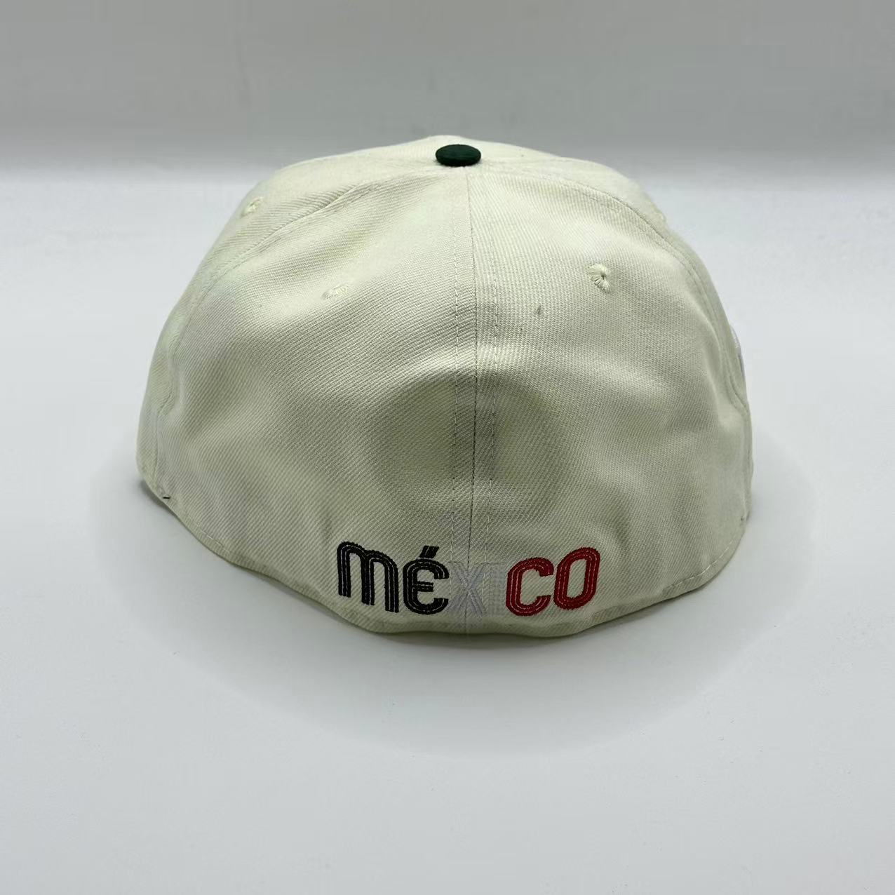 White Green Mexico Fitted Hat Fitted Cap