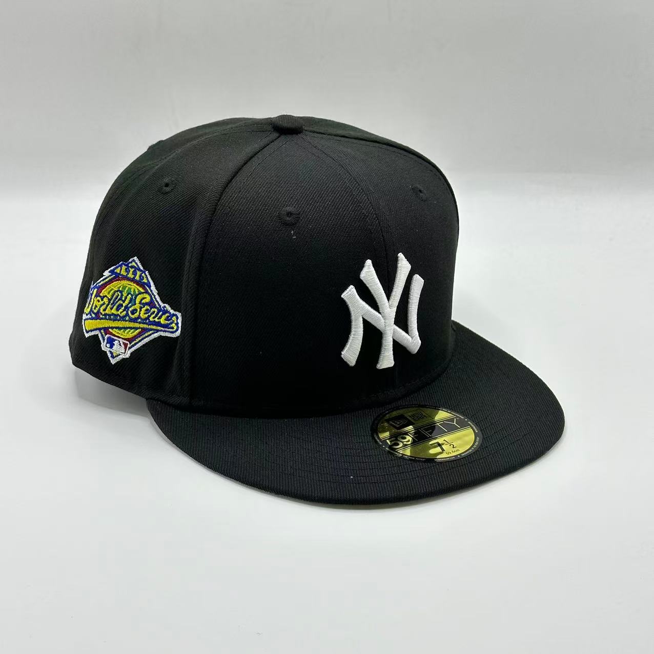 Black Grey New York Yankees 1996 World Series Fitted Hat Cap