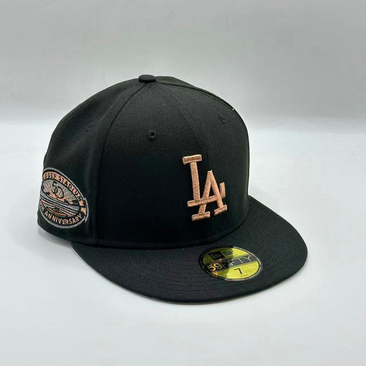 Black Los Angeles Dodgers 50TH Anniversary SP Fitted Cap