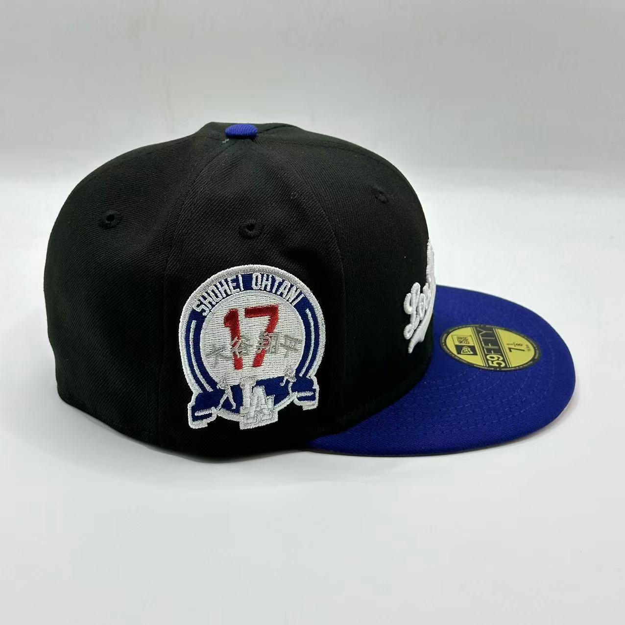 Black Blue Los Angeles Dodgers Shohei Ohtani 17 SP Fitted Cap - view 4