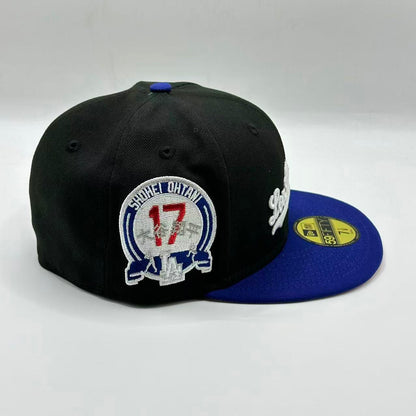 Black Blue Los Angeles Dodgers Shohei Ohtani 17 SP Fitted Cap - view 4