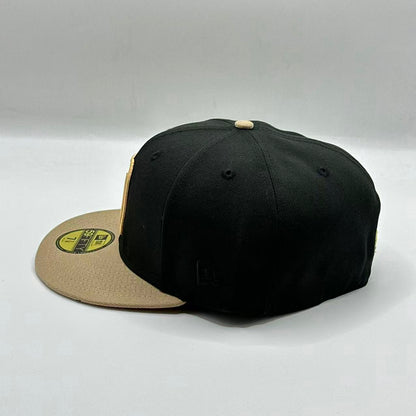 Black Brown Mexico Flag Fitted Hat Fitted Cap