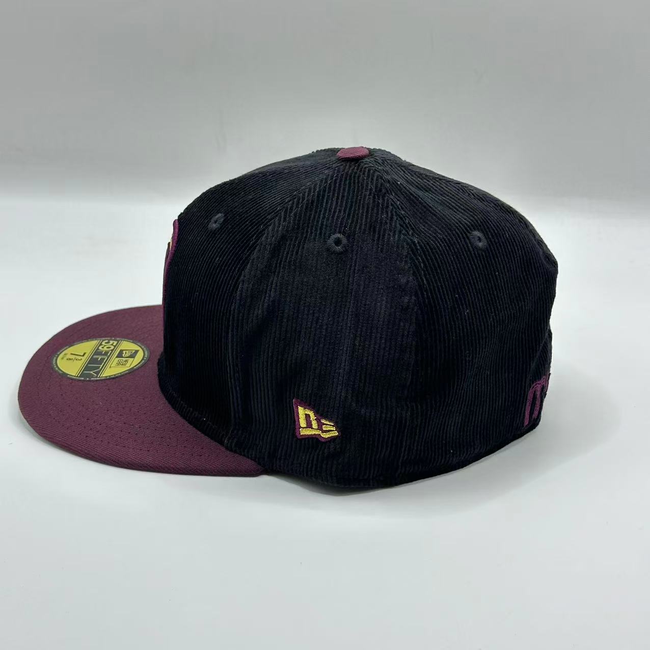 Black Purple Mexico Flag Fitted Hat Fitted Cap