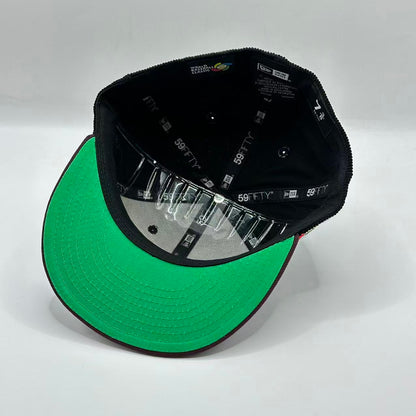 Black Brown Mexico Flag Fitted Hat Fitted Cap