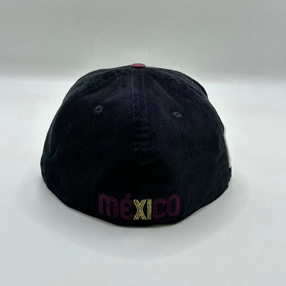 Black Purple Mexico Flag Fitted Hat Fitted Cap