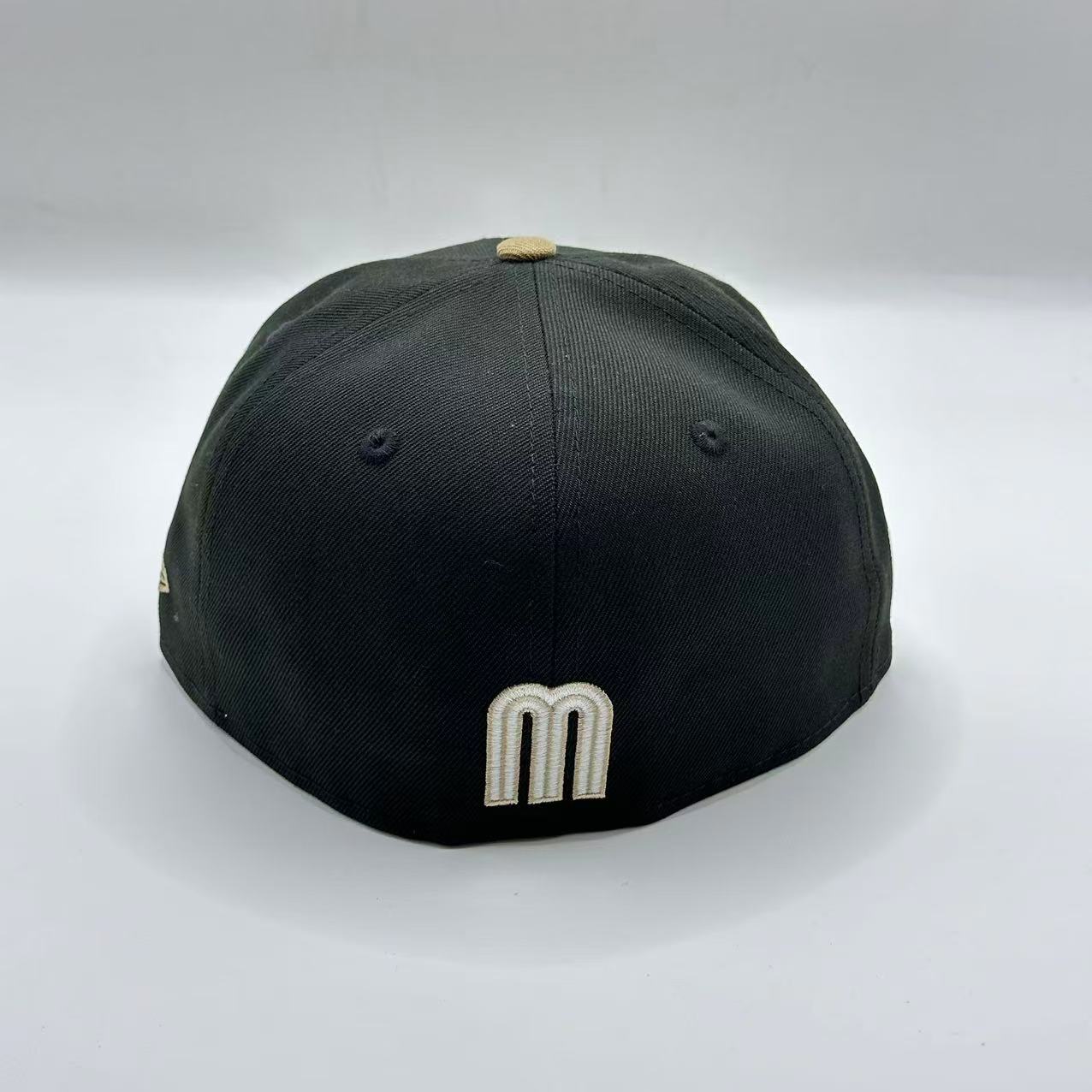 Black Brown Mexico With Bird Fitted Hat Fitted Cap - view 3