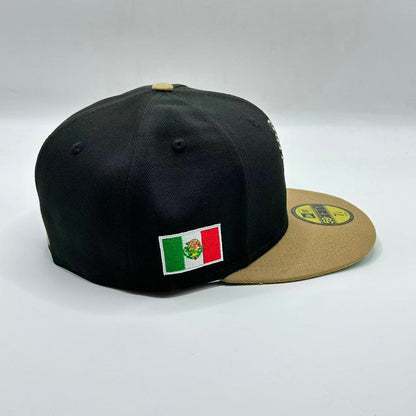 Black Brown Mexico With Bird Fitted Hat Fitted Cap - view 4
