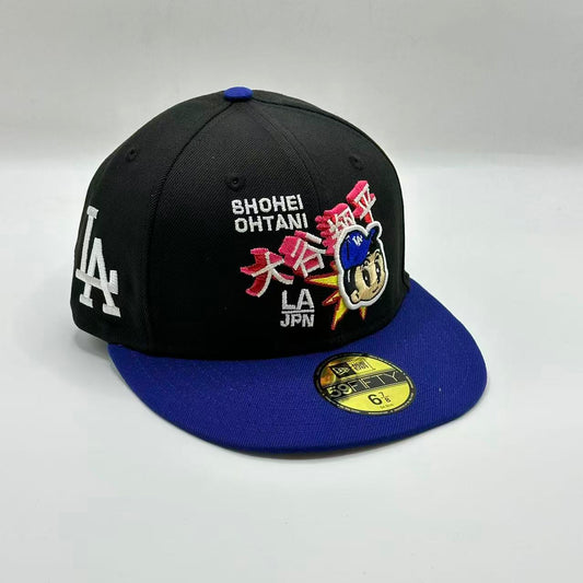 Black Blue Los Angeles Dodgers Fitted Cap