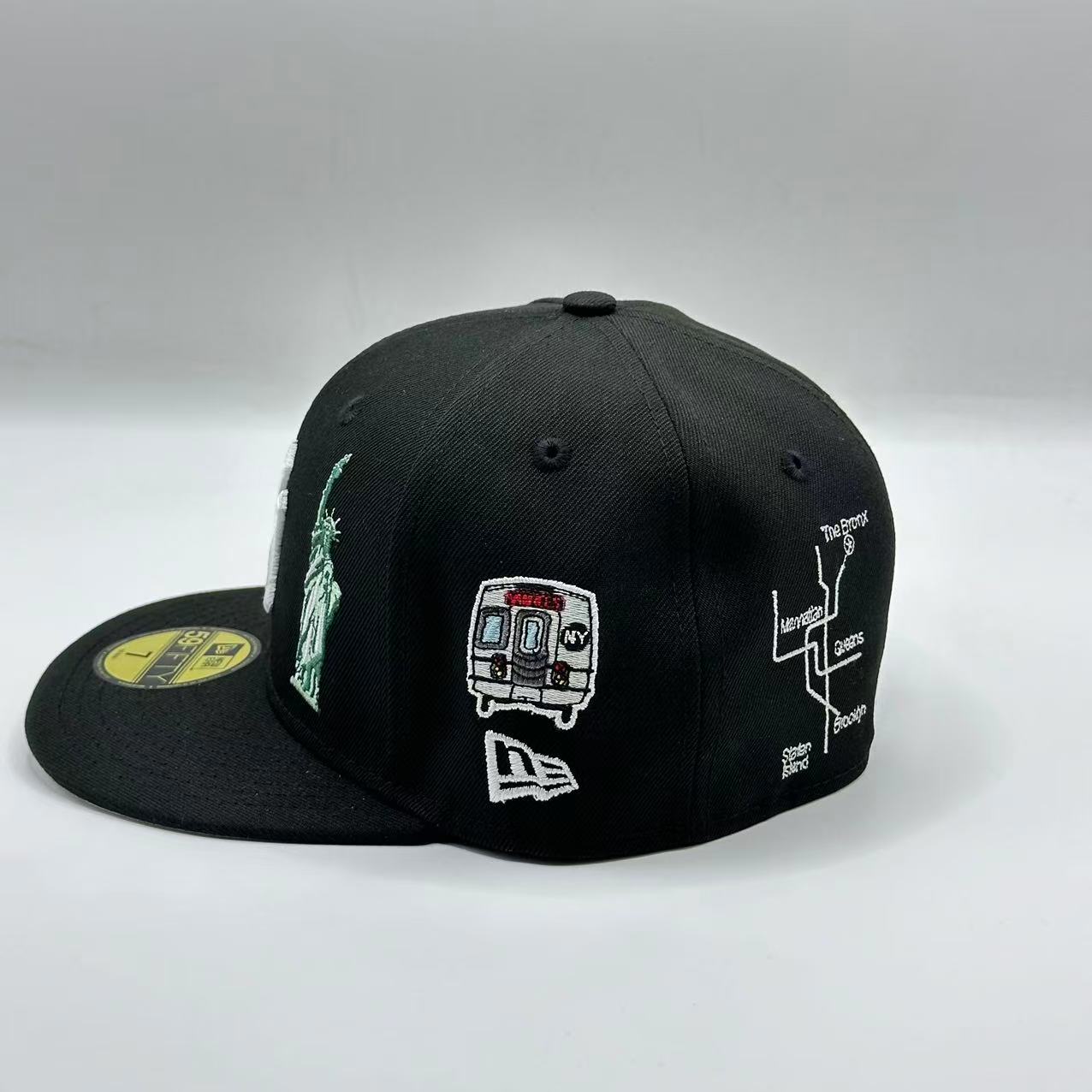 Black New York Yankees Statue of Liberty FP Fitted Cap - view 2
