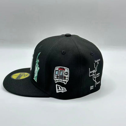 Black New York Yankees Statue of Liberty FP Fitted Cap - view 2