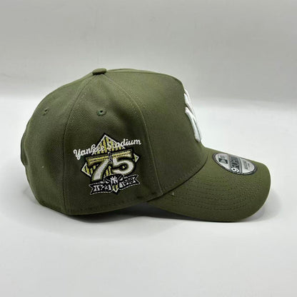 Olive Green New York Yankees 75TH Anniversary SP A Frame Snapback - view 4