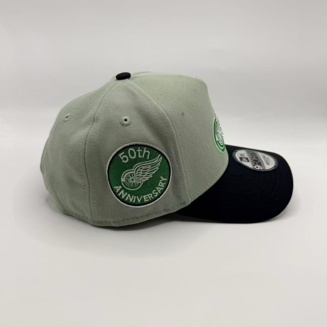 Light Green Black Detroit Red Wings 50th Anniversary New Era 9Forty A Frame Snapback - view 2