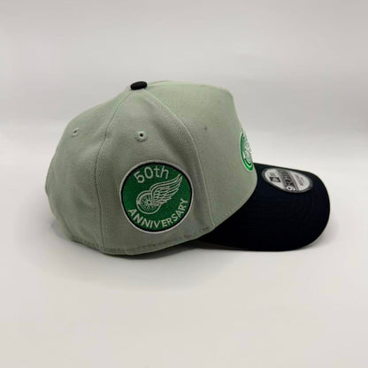 Light Green Black Detroit Red Wings 50th Anniversary New Era 9Forty A Frame Snapback - view 2