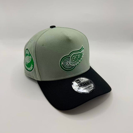 Light Green Black Detroit Red Wings 50th Anniversary New Era 9Forty A Frame Snapback