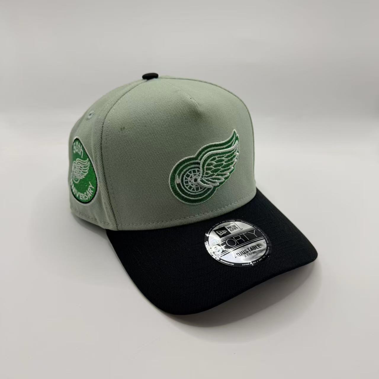 Light Green Black Detroit Red Wings 50th Anniversary A Frame Snapback