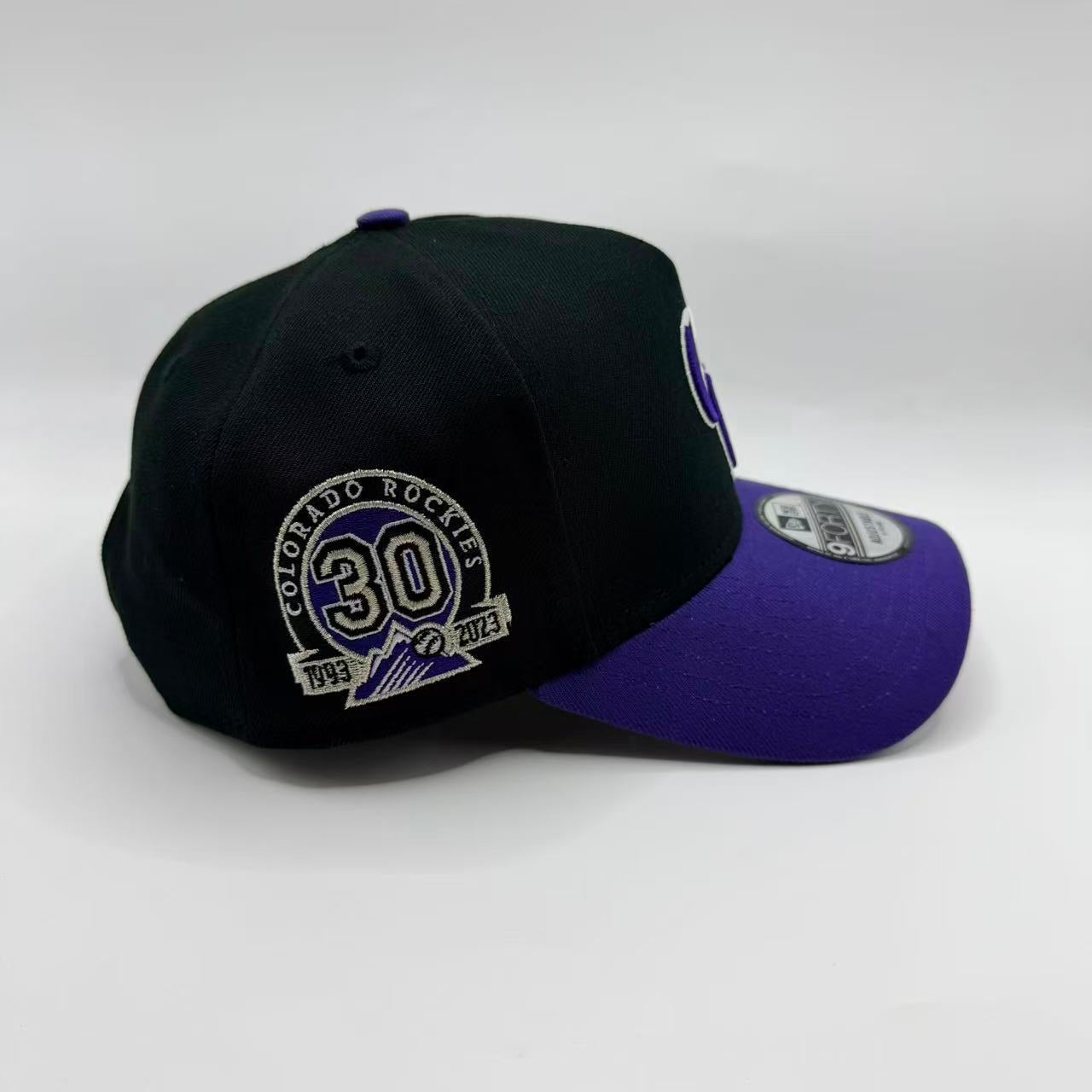 Black Purple Colorado Rockies 30th Anniversary A Frame Snapback - view 2