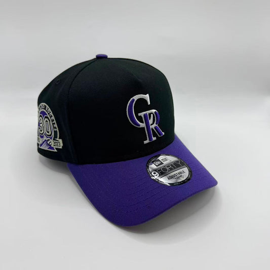 Black Purple Colorado Rockies 30th Anniversary A Frame Snapback