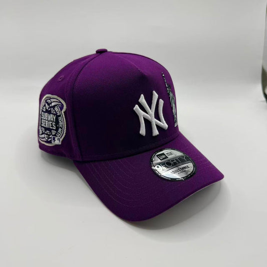 Purple New York NY Yankees Subway Series A Frame Snapback