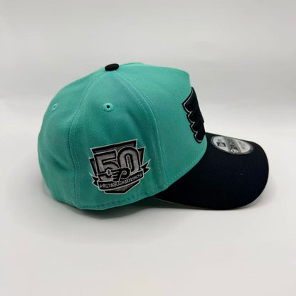 Teal Philadelphia Flyers 50th Anniversary New Era 9Forty A Frame Snapback - view 2