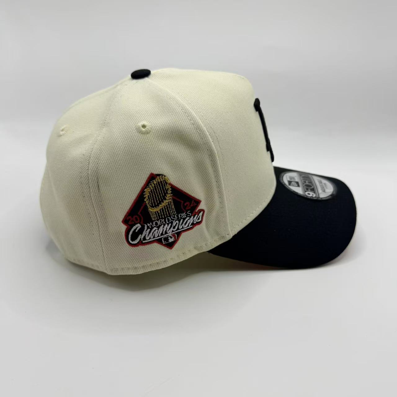 Chrome Black Los Angeles LA Dodgers 2024 World Series Champions A Frame Snapback - view 2