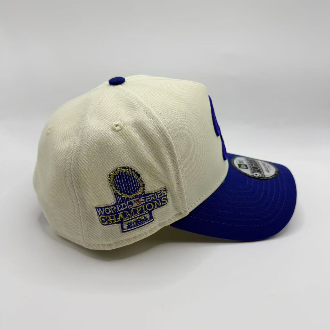 Chrome Blue LA Los Angeles Dodgers 2024 World Series Champions New Era 9Forty A Frame Snapback - view 2