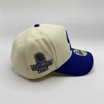 Chrome Blue LA Los Angeles Dodgers 2024 World Series Champions New Era 9Forty A Frame Snapback - view 2