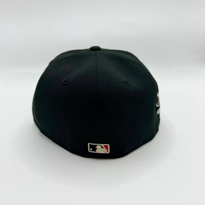 Black Red Flower New York Yankees 2000 World Series Champions Fitted Hat Cap - view 4