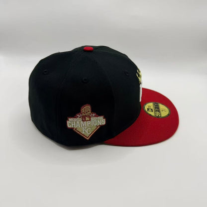 Black Red Kansas City KC Royals 2015 World Series Champions New Era Fitted Hat Cap - view 2