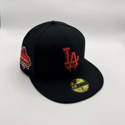 Black Red Los Angeles LA Dodgers Bloody 40th Anniversary New Era Fitted Hat Cap