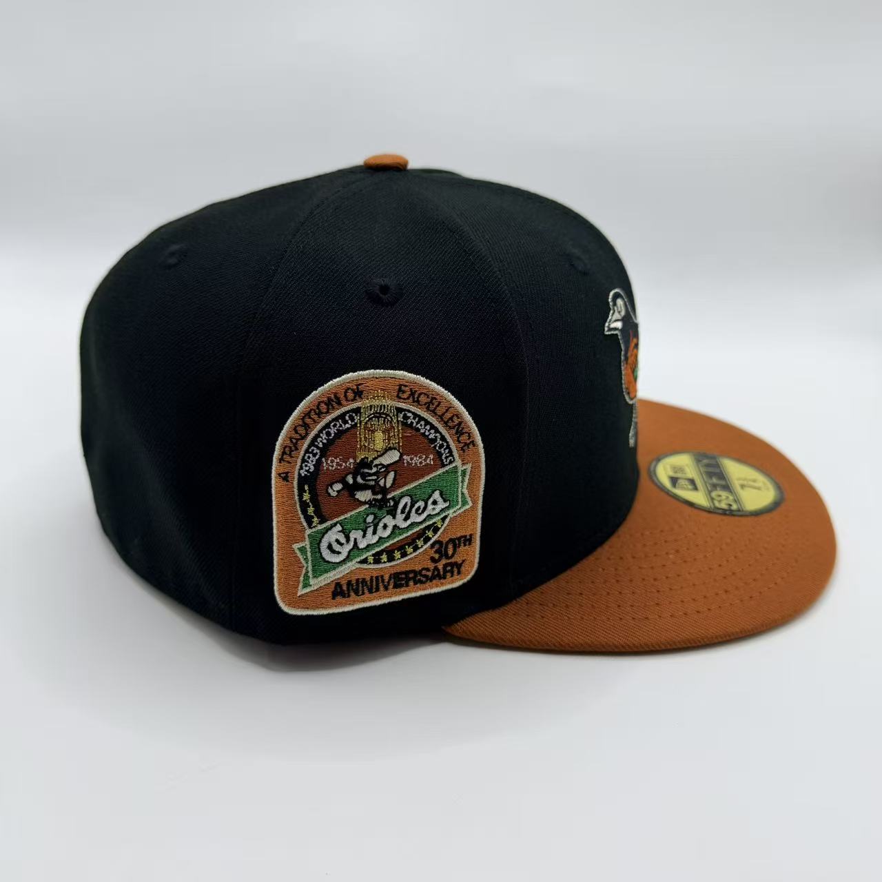 Black Orange Baltimore Orioles 30th Anniversary New Era Fitted Hat Cap - view 2