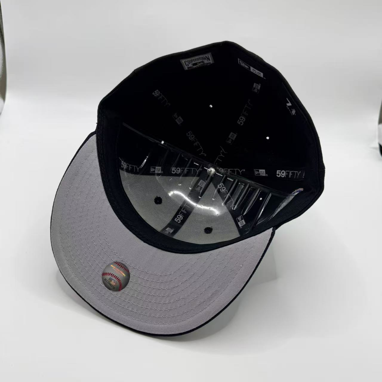 Black Navy New York Mets Shea Stadium Patch Script New Era Fitted Hat Cap - view 4