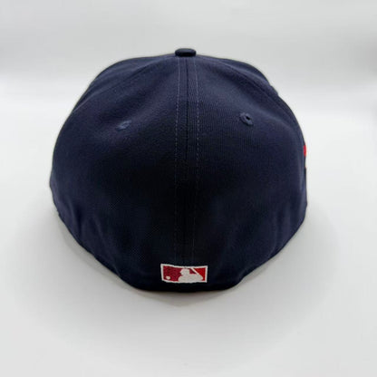 Navy Blue New York Yankees Cascading 75 Years New Era Fitted Hat Cap - view 3