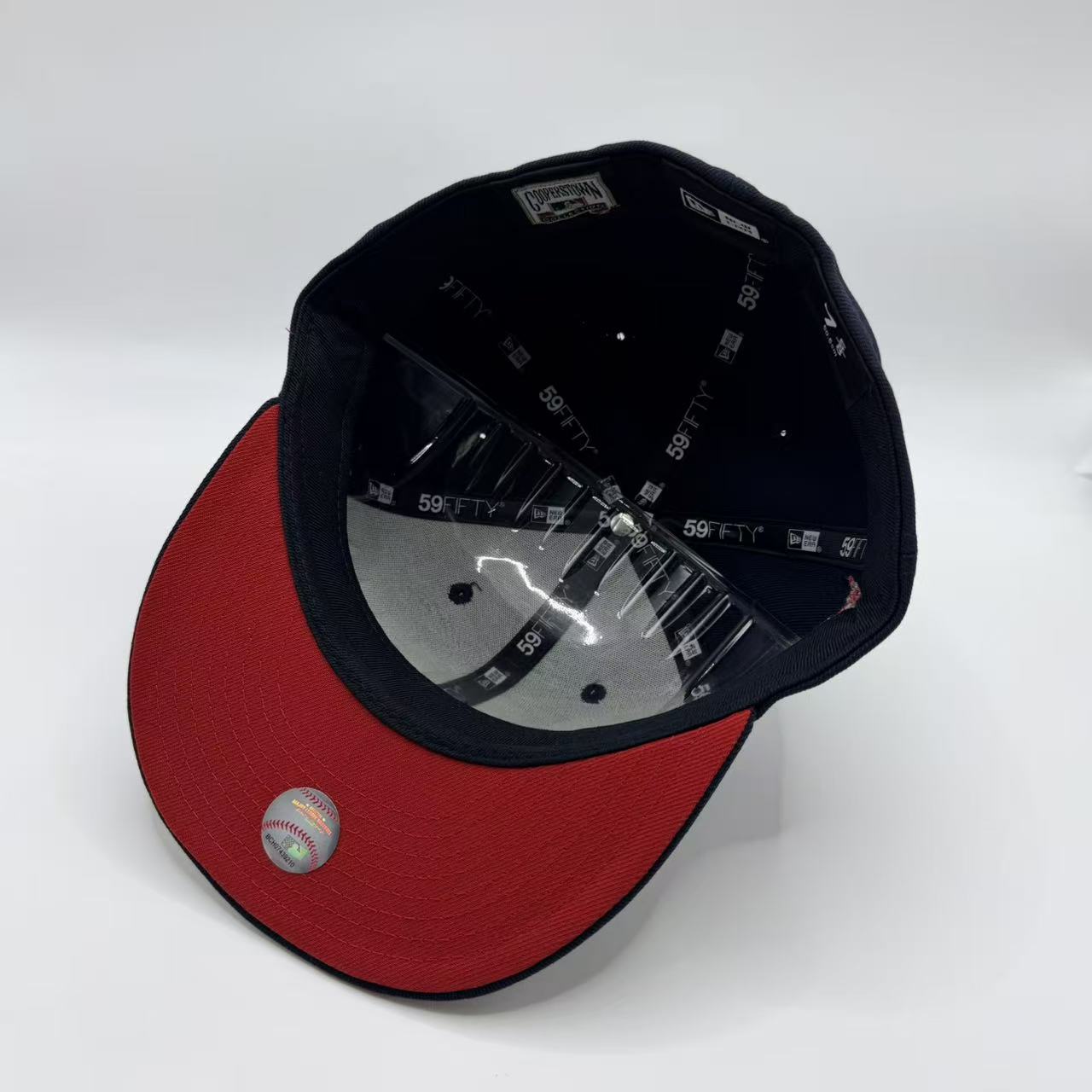 Navy Blue New York Yankees Cascading 75 Years New Era Fitted Hat Cap - view 4