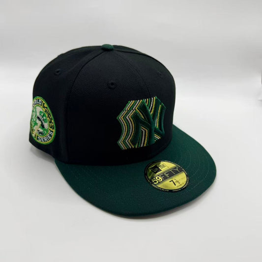 Black Green New York Yankees Cascading 1949 World Series Fitted Hat Cap