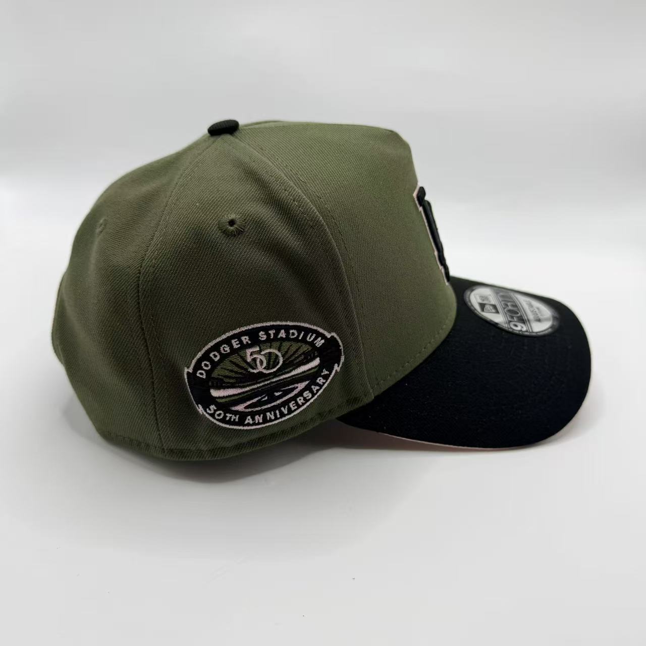 Military Green Pinky Los Angeles LA Dodgers 50th Anniversary A Frame New Era Snapback - view 2