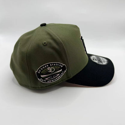 Military Green Pinky Los Angeles LA Dodgers 50th Anniversary A Frame New Era Snapback - view 2