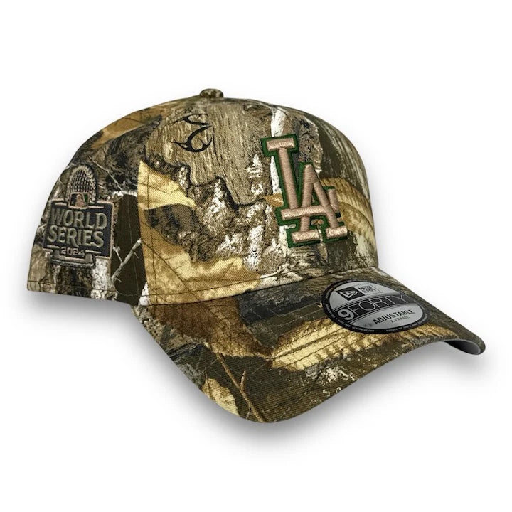 Realtree Camo Los Angeles LA Dodgers 2024 World Series A Frame New Era Snapback