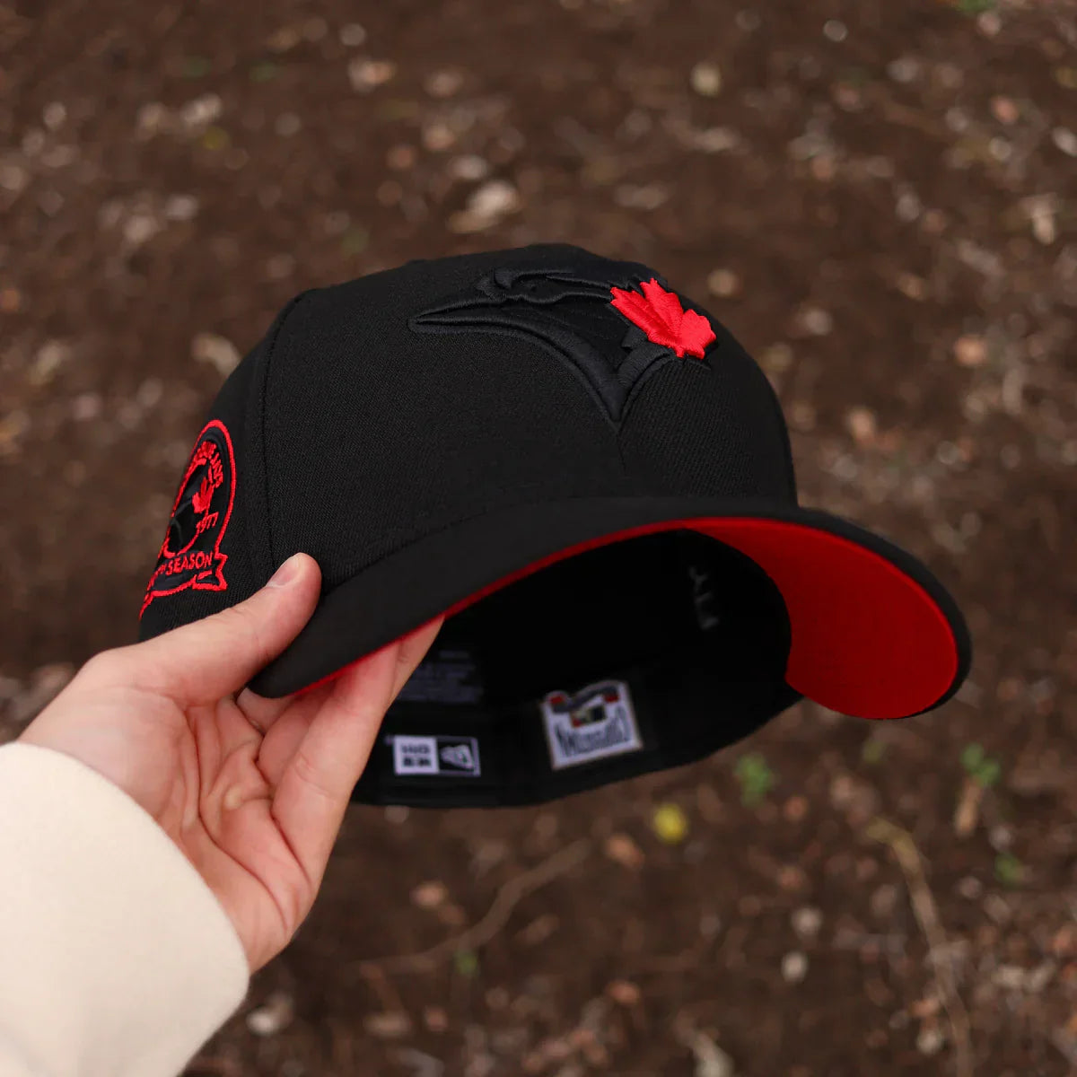 Black Red Toronto Blue Jays 40th Season Hat - view 3