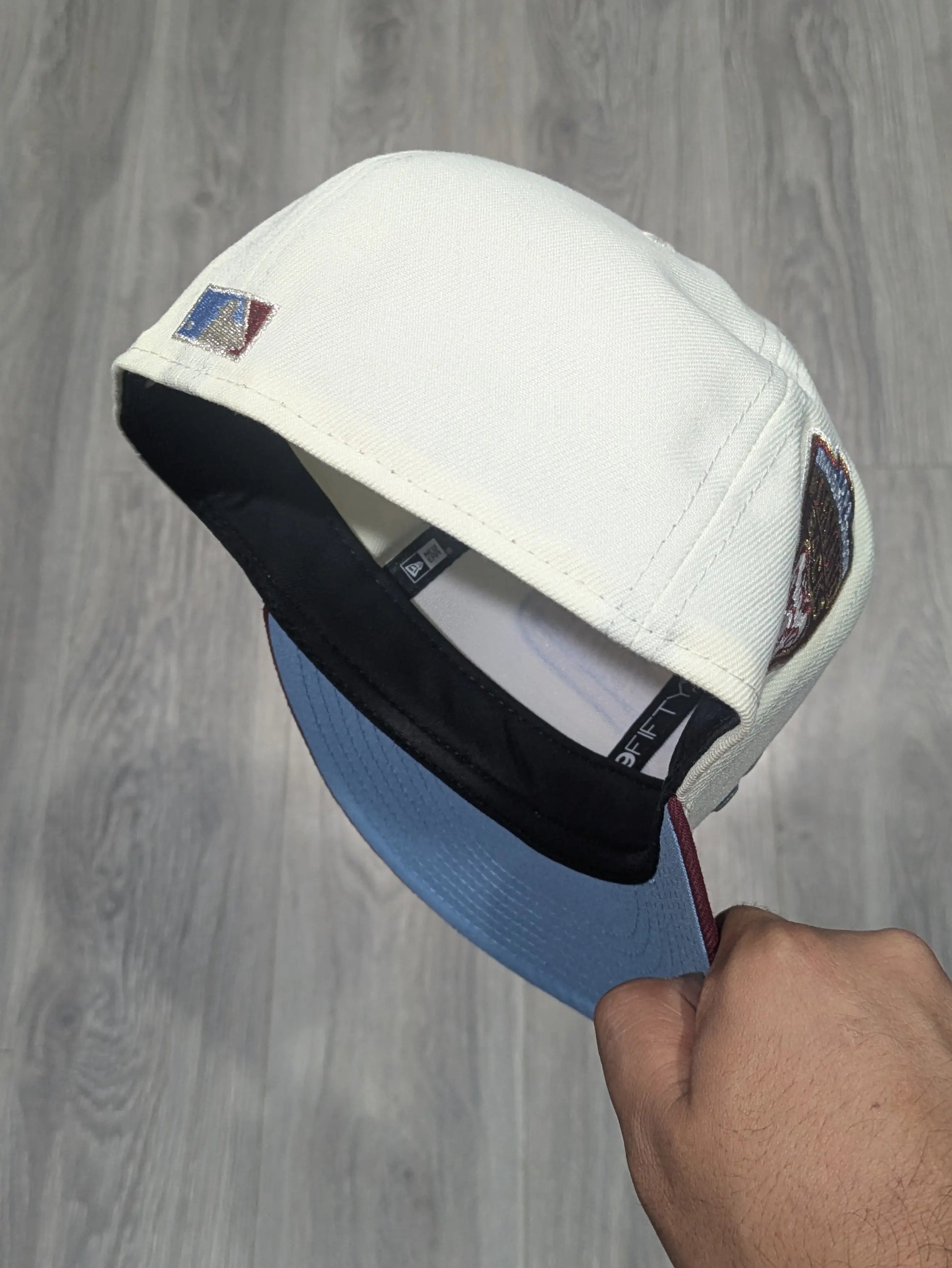 Chrome Red Arizona Diamondbacks Script 1998 World Series Fitted Hat - view 3