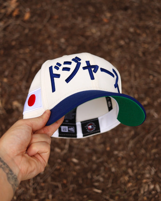Chrome Blue Los Angeles LA Dodgers Kanji Japan New Era Fitted Hat