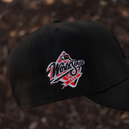 Black Red New York Yankees 1998 World Series Fitted Hat - view 3