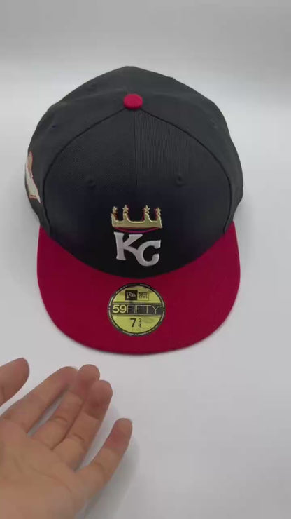 Black Red Kansas City KC Royals 2015 World Series Champions New Era Fitted Hat Cap